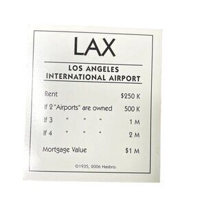Monopoly Electronic Banking Los Angeles International Airport Property u Title D